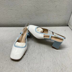 Bruno Magli Tasa Slingback Leather Heels – Light Blue/White – Women’s Size 8